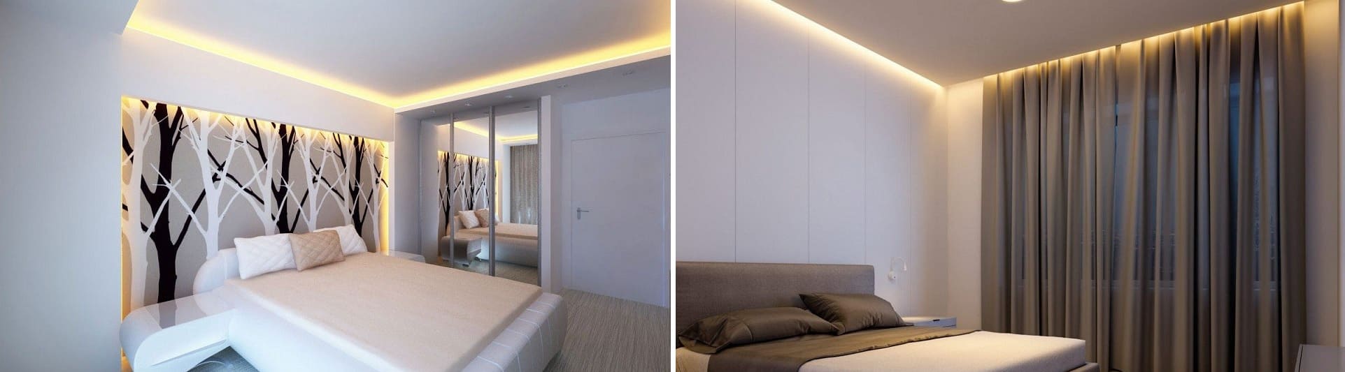 Парящие натяжные потолки с подсветкой - установка специалистами компании Alezi, замер бесплатный